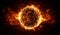 Bitcoin on cosmic fire background. generative ai.