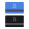 Bitcoin Credit Card Set. Flat Style Icons. Vector