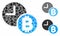 Bitcoin credit clock Mosaic Icon of Tuberous Items