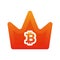 Bitcoin crown gradient logo design template icon