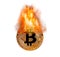 bitcoin crypto cryptocurrency fire flames heat hot inferno coin money digital currency cash