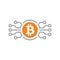 Bitcoin crypto currency - icon vector illustration. Blockchain sign.