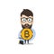 bitcoin crypto currency theme cartoon gentleman male man miner boy