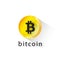 Bitcoin Crypto Currency with Yellow Coin