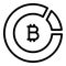 Bitcoin crypto icon, outline style