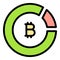 Bitcoin crypto icon vector flat