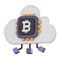 Bitcoin cryptocurrency cloud data icon 3D render