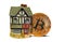 Bitcoin cryptocurrency digital money cash blockchain peer mortgage home loan house homes banking virtual