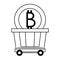 Bitcoin cryptocurrency digital money symbol in black and white