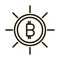 Bitcoin cryptocurrency financial business stock market line style icon