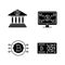 Bitcoin cryptocurrency glyph icons set