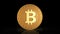 Bitcoin cryptocurrency golden metal coin 3d