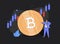 Bitcoin and cryptocurrency investing, crypto trading make profit and earning from Bitcoin price, businessman investor.