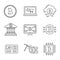 Bitcoin cryptocurrency linear icons set