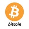 Bitcoin cryptocurrency logo, golden background