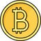 Bitcoin cryptocurrency vector icon, decentralized digital currency