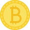 Bitcoin cryptocurrency vector icon, decentralized digital currency