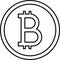 Bitcoin cryptocurrency vector icon, decentralized digital currency