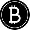 Bitcoin cryptocurrency vector icon, decentralized digital currency