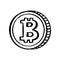 Bitcoin cryptocurrency vector sketch icon. Isolated crypto money sign. Blockchain technology doodle design element