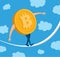 Bitcoin currency balancing on rope