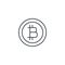 Bitcoin currency, digital payment coin, internet banking, finance and money thin line icon. Linear vector symbol