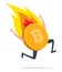 Bitcoin currency entering burning running desperate