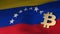 Bitcoin Currency Symbol on Flag of Venezuela