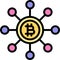 Bitcoin decentralization icon, Cryptocurrency related vector