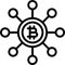 Bitcoin decentralization icon, Cryptocurrency related vector