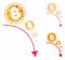 Bitcoin deflation trend Mosaic Icon of Irregular Items