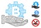 Bitcoin Development Service Hand Polygonal Web Vector Mesh Illustration