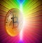 Bitcoin digital cryptocurrency gold coin