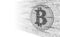 Bitcoin digital cryptocurrency sign binary code number. Big data information mining technology. White monochrome glowing