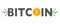 Bitcoin digital currency icon with text and circuit board elements in flat design. Cryptocurrency digital money. Block chain finan