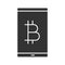 Bitcoin digital wallet glyph icon