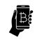 Bitcoin digital wallet glyph icon