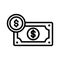 Bitcoin, dollar, commodity money, cash  fully editable vector icons