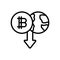 Bitcoin, Earth, arrow icon. Simple line, outline vector elements of economy icons for ui and ux, website or mobile application