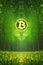 Bitcoin, ecology, e-commerce - a modern financial concept with a green twist