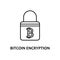 bitcoin encryption icon with name. Element of crypto currency for mobile concept and web apps. Thin line bitcoin encryption icon