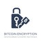 Bitcoin encryption icon. Trendy flat vector Bitcoin encryption i