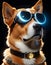 Bitcoin Enthusiast Dog with Goggles