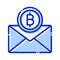 Bitcoin envelope, bitcoin mail, bitcoin postage, cryptocurrency envelope fully editable vector icons