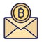 Bitcoin envelope, bitcoin mail, bitcoin postage, cryptocurrency envelope fully editable vector icons