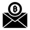 Bitcoin envelope, bitcoin mail, bitcoin postage, cryptocurrency envelope fully editable vector icons
