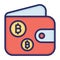 Bitcoin equivalent, wallet, bitcoin wallet, money fully editable vector icons