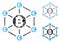 Bitcoin Euro network Composition Icon of Ragged Pieces