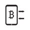 Bitcoin exchange and telephone icon vector desing illustration