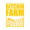 Bitcoin Farm logo. Miners sign . Arable land and farm lands Cryptocurrency is growing